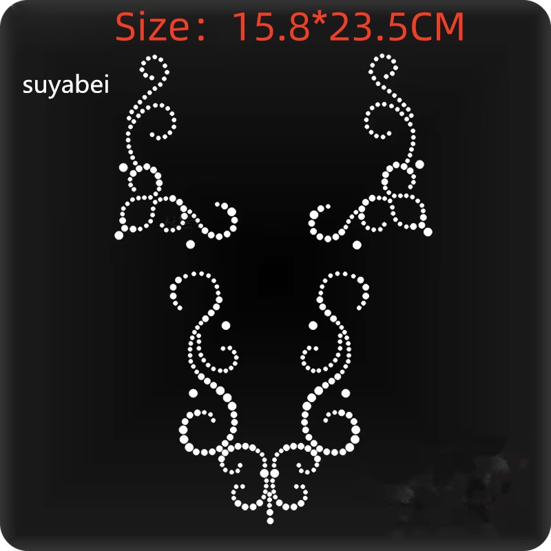 Hotfix Rhinestone Sheet - 2個/ロット アイロン接着ラインストーンフラワーセーターパッチ ホットフィックスラインストーン転写デザイン 衣類装飾用アクセサリー