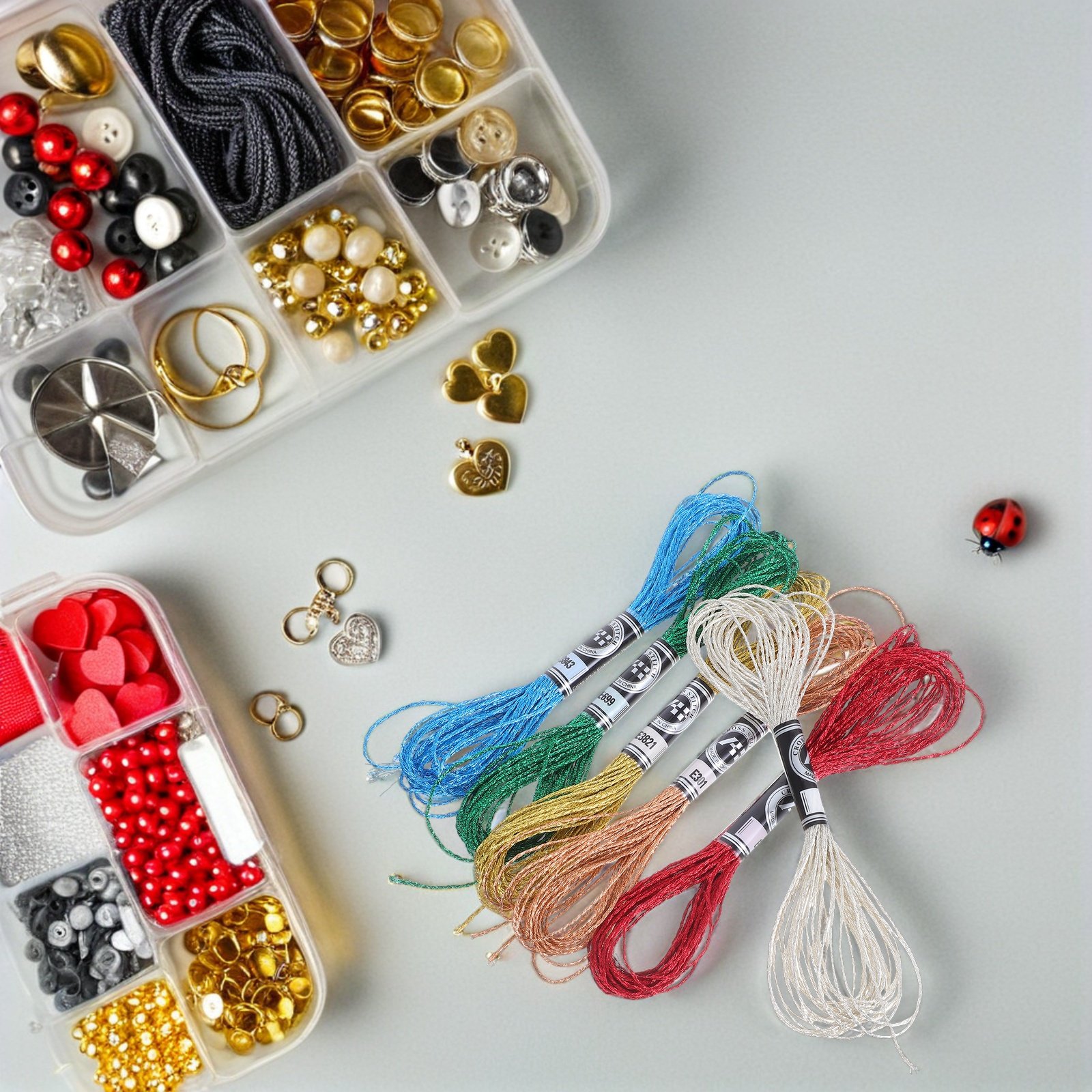 Embroidery Craft - 6本入り豪華なメタリック刺繍糸、鮮やかで色落ちしにくい光沢のある糸、クロスステッチ、手刺繍、縫製工芸用