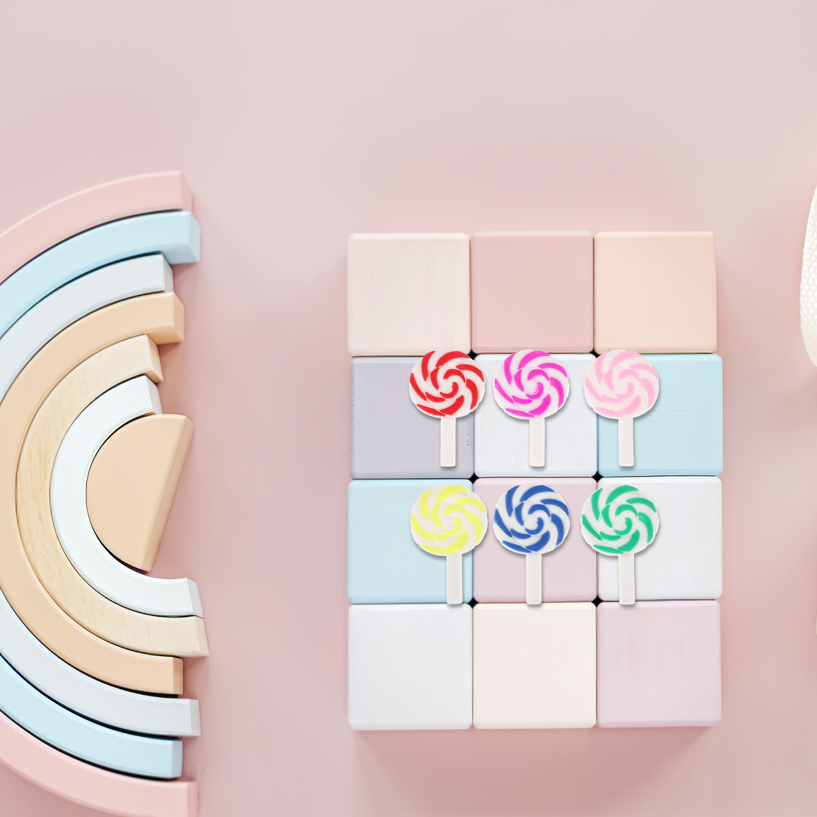 Craft Embellishments - 36 個の鮮やかなレインボーロリポップクラフト装飾品ポリマークレイ DIY 材料ジュエリー作成カードデザインブレスレット用