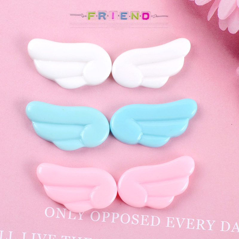 Craft Embellishments - 10個かわいいかわいい天使の羽売春樹脂カボションスクラップブッキング装飾電話デコdiy装飾クラフトスライム充填