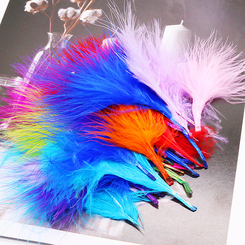 Feather Trim Marabou - 色付きのウェディングドレス,8〜12cm,天然の羽,七面鳥,マラブー,豪華な羽,パーティー用,手作りの装飾アクセサリー