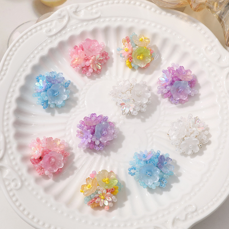 Applique Patch Flower - 2 個のクリスタルフラワーパッチ衣料用絶妙なクリスタルビーズアップリケ靴フラワージュエリー作成装飾アクセサリー