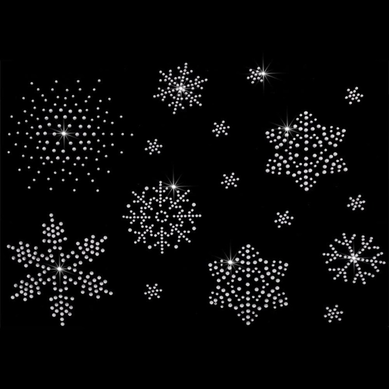 Hotfix Rhinestone Sheet - 2 シート スノーフレーク アイロン接着ラインストーン転写アイロン接着ホットフィックス アップリケ 16