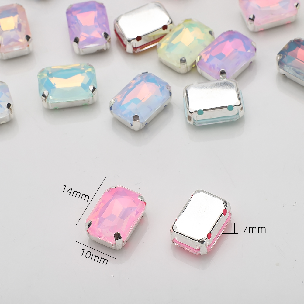 10個 10x14mm ラインストーン 縫い付け 長方形 シ - Sew On Rhinestone のレビューと価格