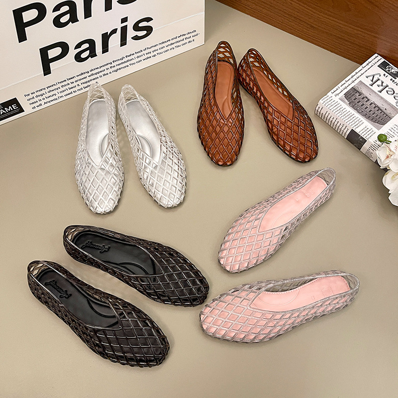 omens 夏用フラットゼリーサンダル フィッシュネット 中 - Crystal Mesh Fabric のレビューと価格