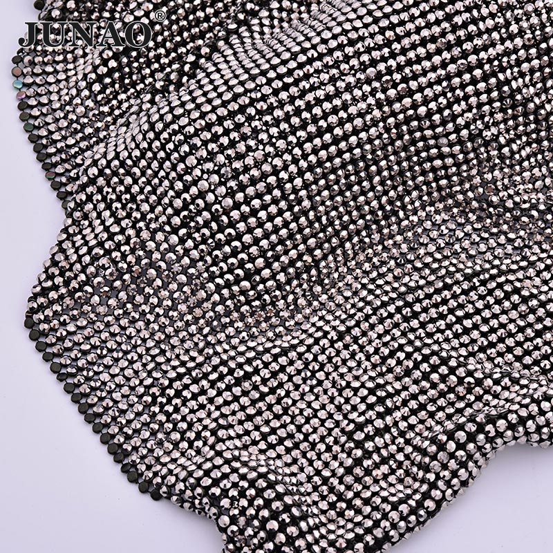 Junao-金と黒のクリスタルメッシュ,45x120cm,ラ - Hotfix Rhinestone Sheet のレビューと価格