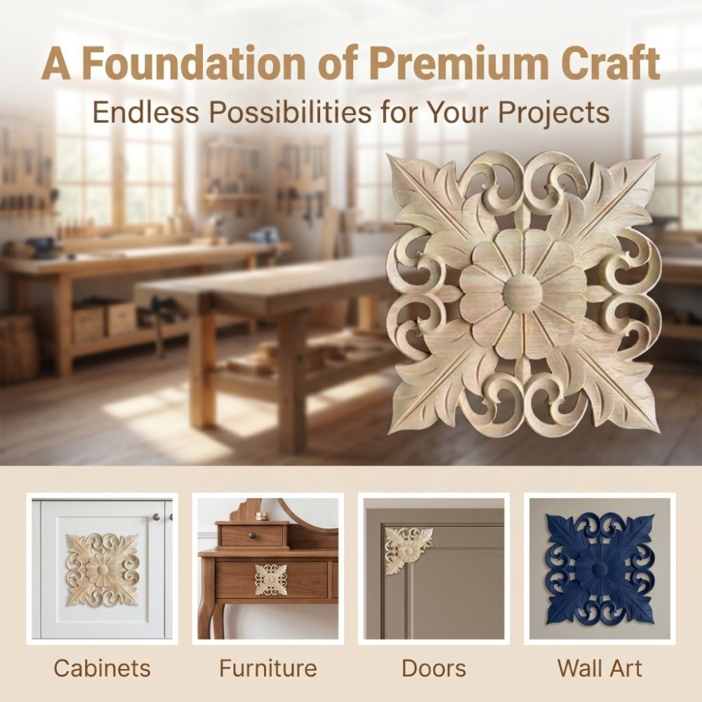 家の装飾品 木製彫刻アップリケ ライトブラウン 5.91イン - Craft Embellishments のレビューと価格