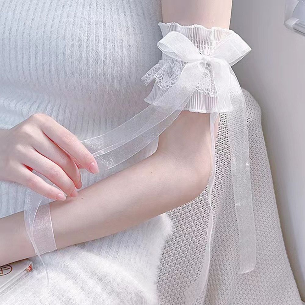 ファッションレースロリータアームスリーブ弾性ボウノットフリル - Elastic Lace Trim のレビューと価格