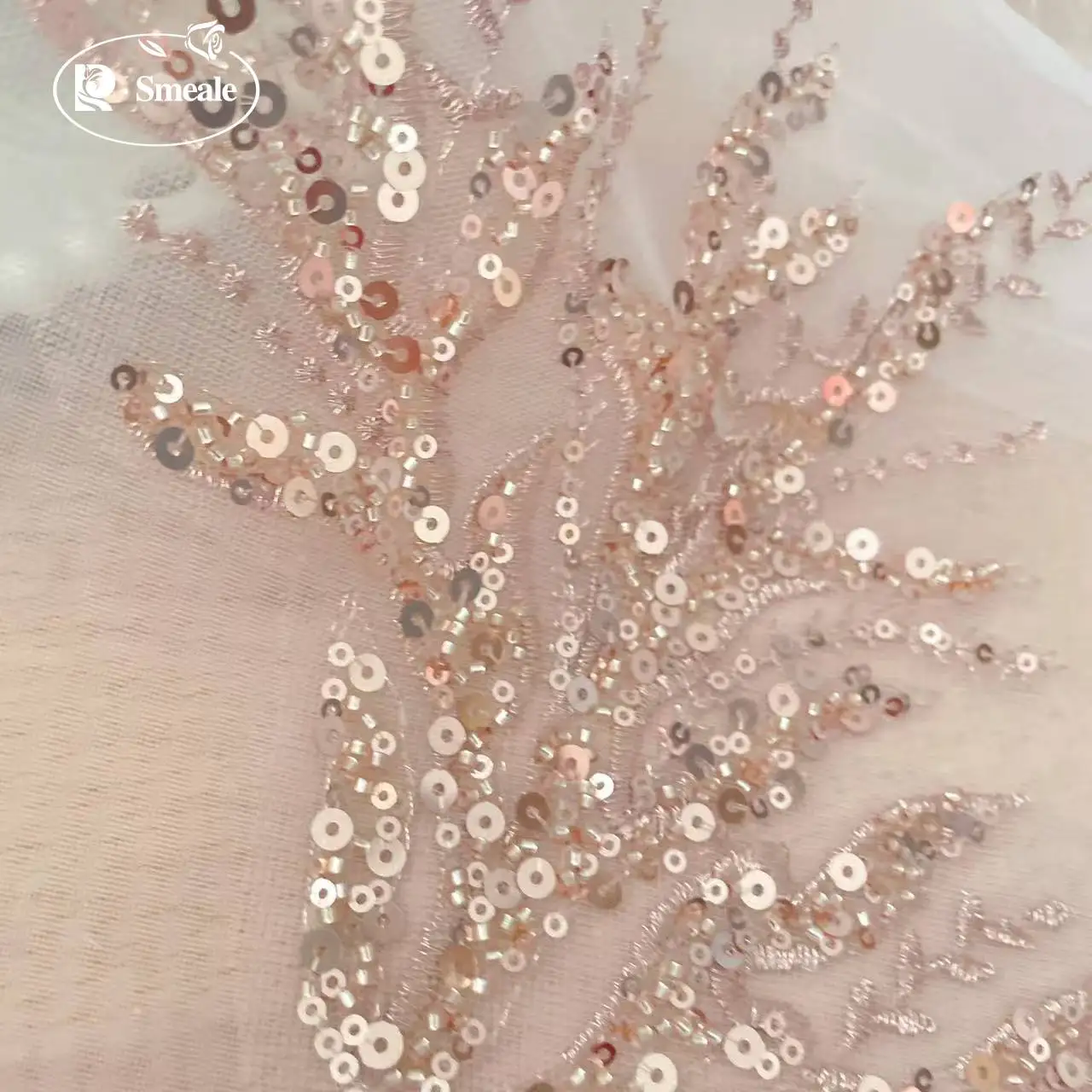 5ペア-2ペア。ローズゴールドのスパンコールチューブビーズ刺 - Applique Patch Flower のレビューと価格