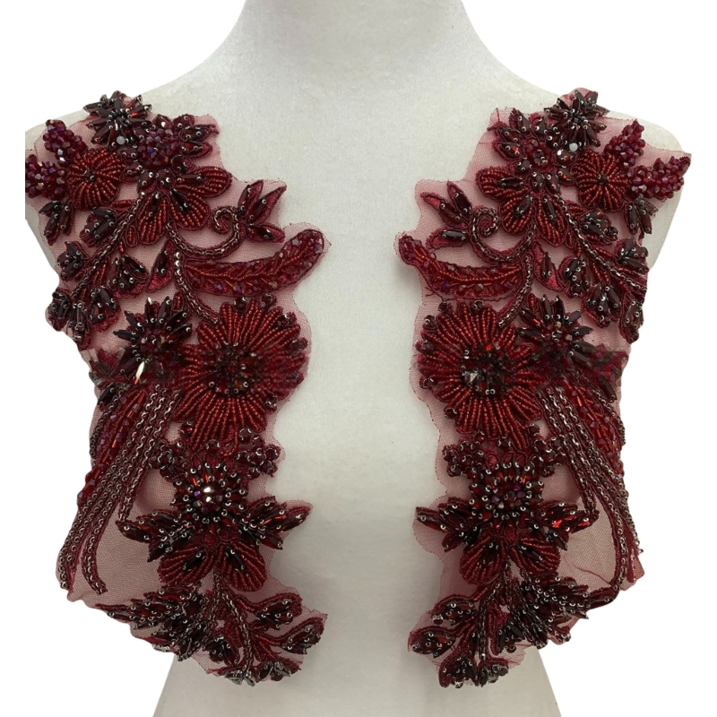 49MC 刺繍ビーズ小麦アップリケ縫製アクセサリーイブニング - Applique Patch Flower のレビューと価格