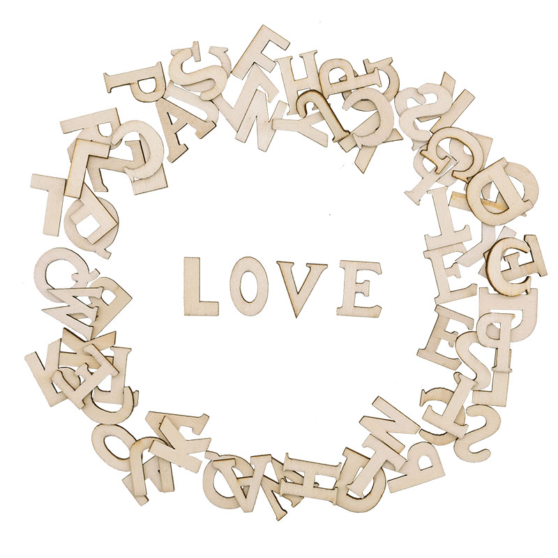 アルファベットと数字の木製のアルファベットと数字,結婚式の装 - Craft Embellishments のレビューと価格