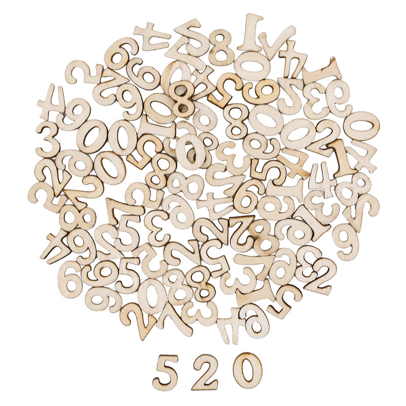 アルファベットと数字の木製のアルファベットと数字,結婚式の装 - Craft Embellishments のレビューと価格