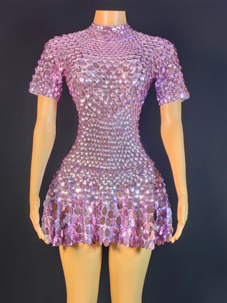 素敵なスパンコールのミニドレス、シルバーのボディスーツ、シル - Rhinestone Banding Trim のレビューと価格