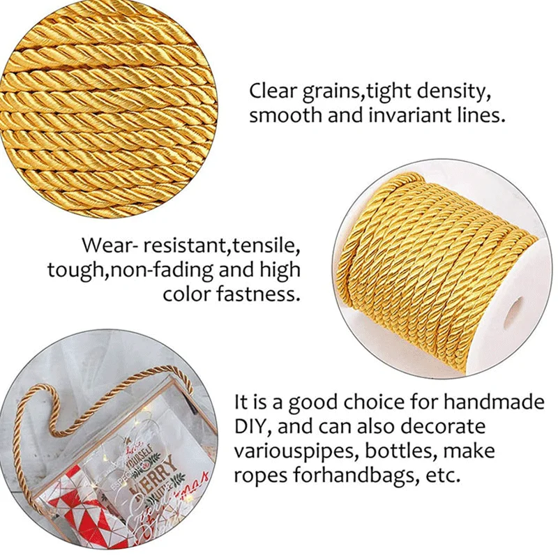 3mm 10m ツイストコードロープトリムクラフト装飾ナイロ - Cord Trim Twisted のレビューと価格