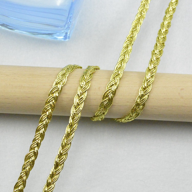 各パック5m/16.4フィート メタリックゴールド編み込みコ - Cord Trim Twisted のレビューと価格