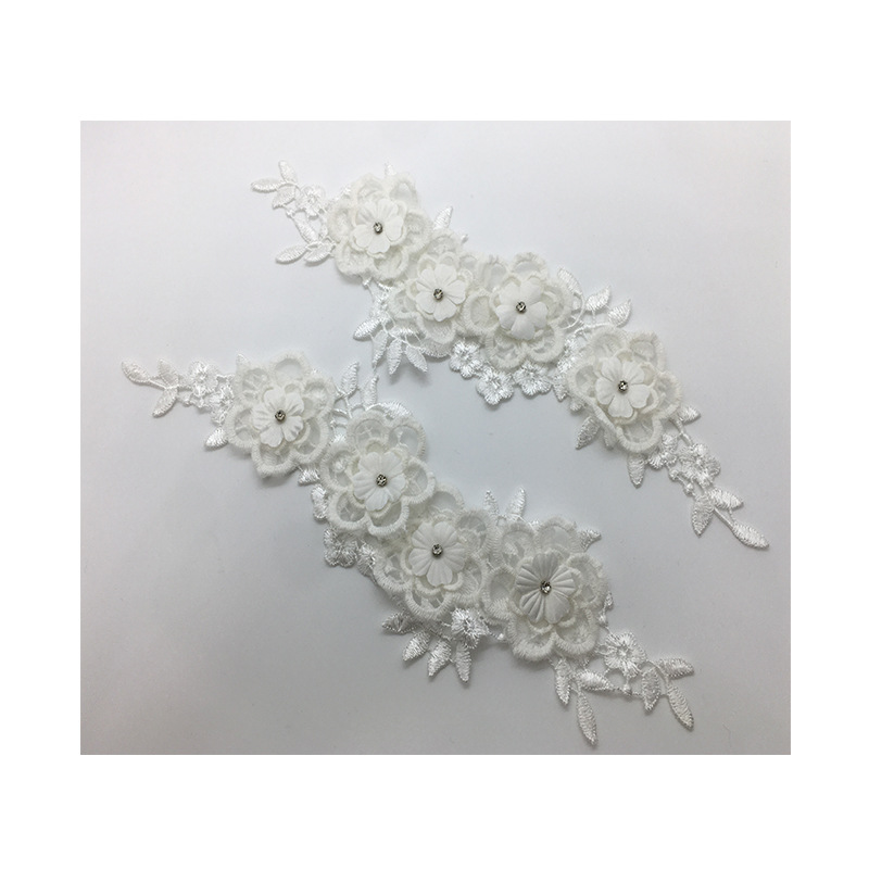 2 ペア/ロットメッシュファッショナブルな衣装フラワーリボン - Applique Patch Flower のレビューと価格