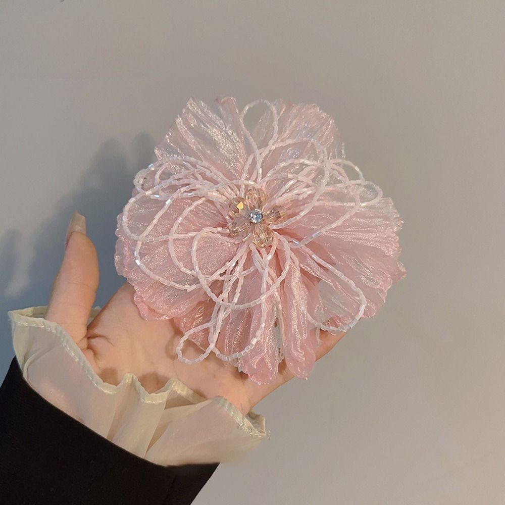 オーガンザ生地の花柄パッチ、クリスタル装飾、ビーズ付き花柄生 - Crystal Mesh Fabric のレビューと価格