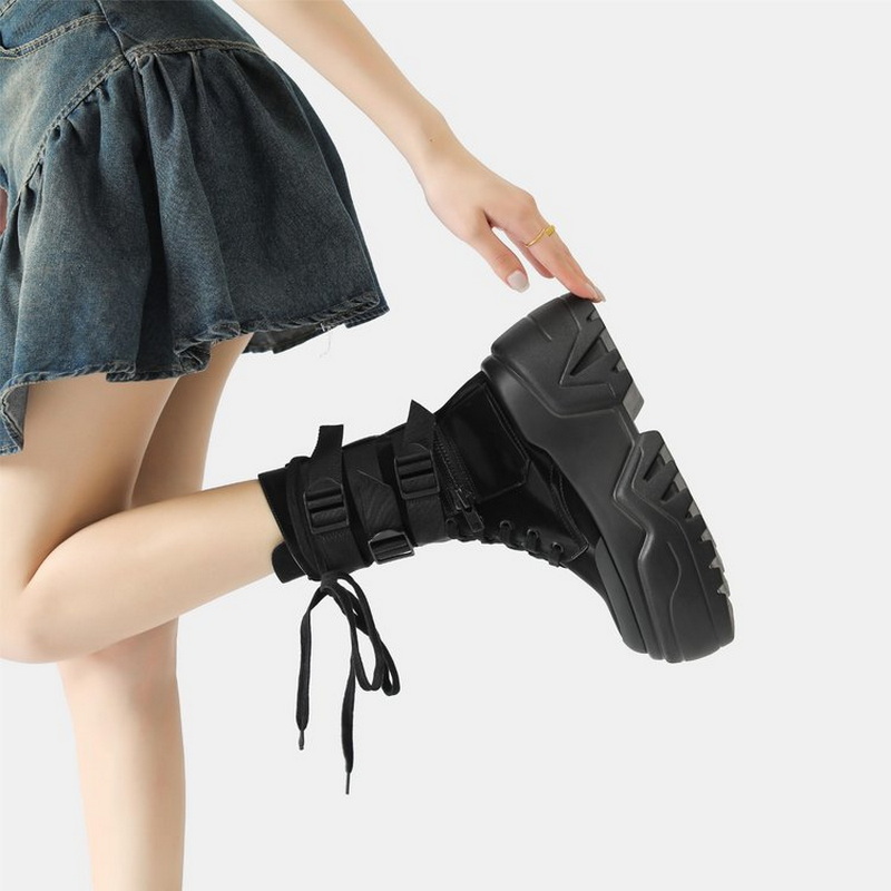 ホットファッション女性チャンキープラットフォームオートバイブ - Guipure Lace Panel のレビューと価格