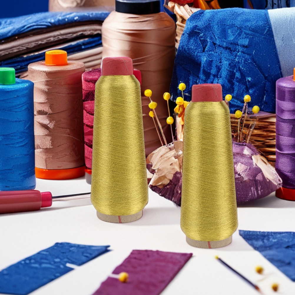 2ロール プレミアムゴールデンメタリック縫製機用刺繍糸 ポリ - Embroidery Craft のレビューと価格