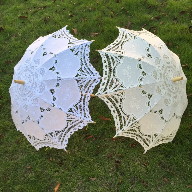 花嫁のための刺繍が施された白いレースの傘,ヴィンテージ,手作 - Embroidery Craft のレビューと価格