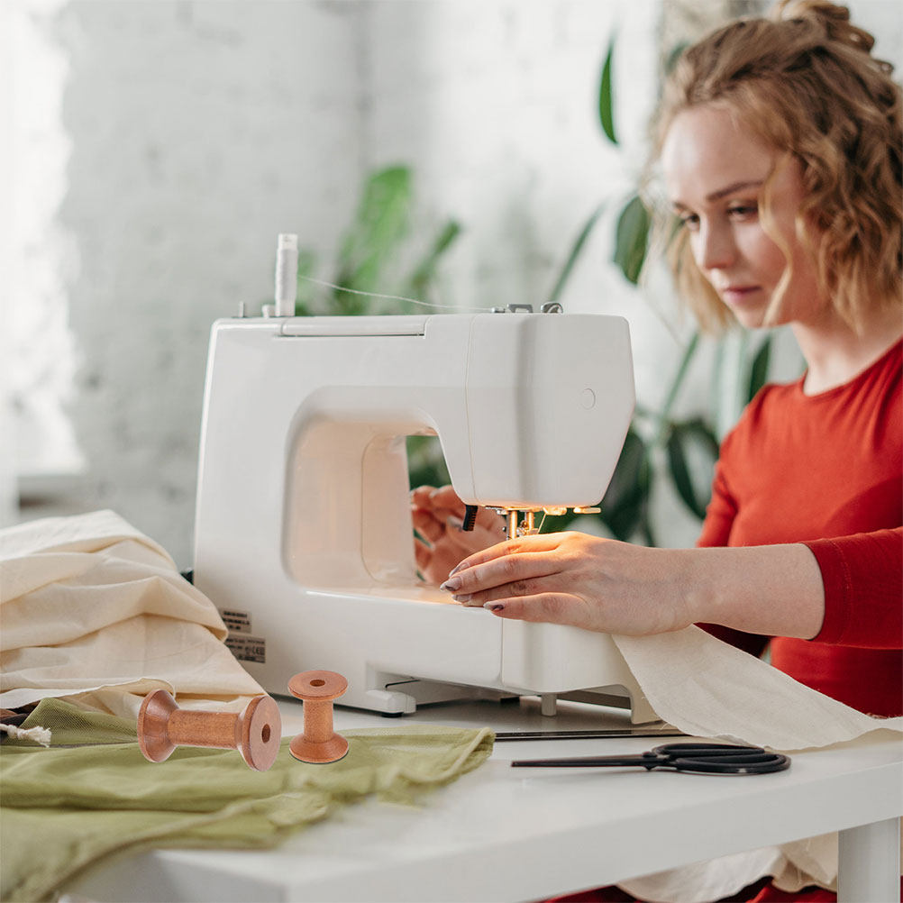 7個入り木製糸巻き、ヴィンテージ風空の木製ボビン、手芸・刺繍 - Embroidery Craft のレビューと価格