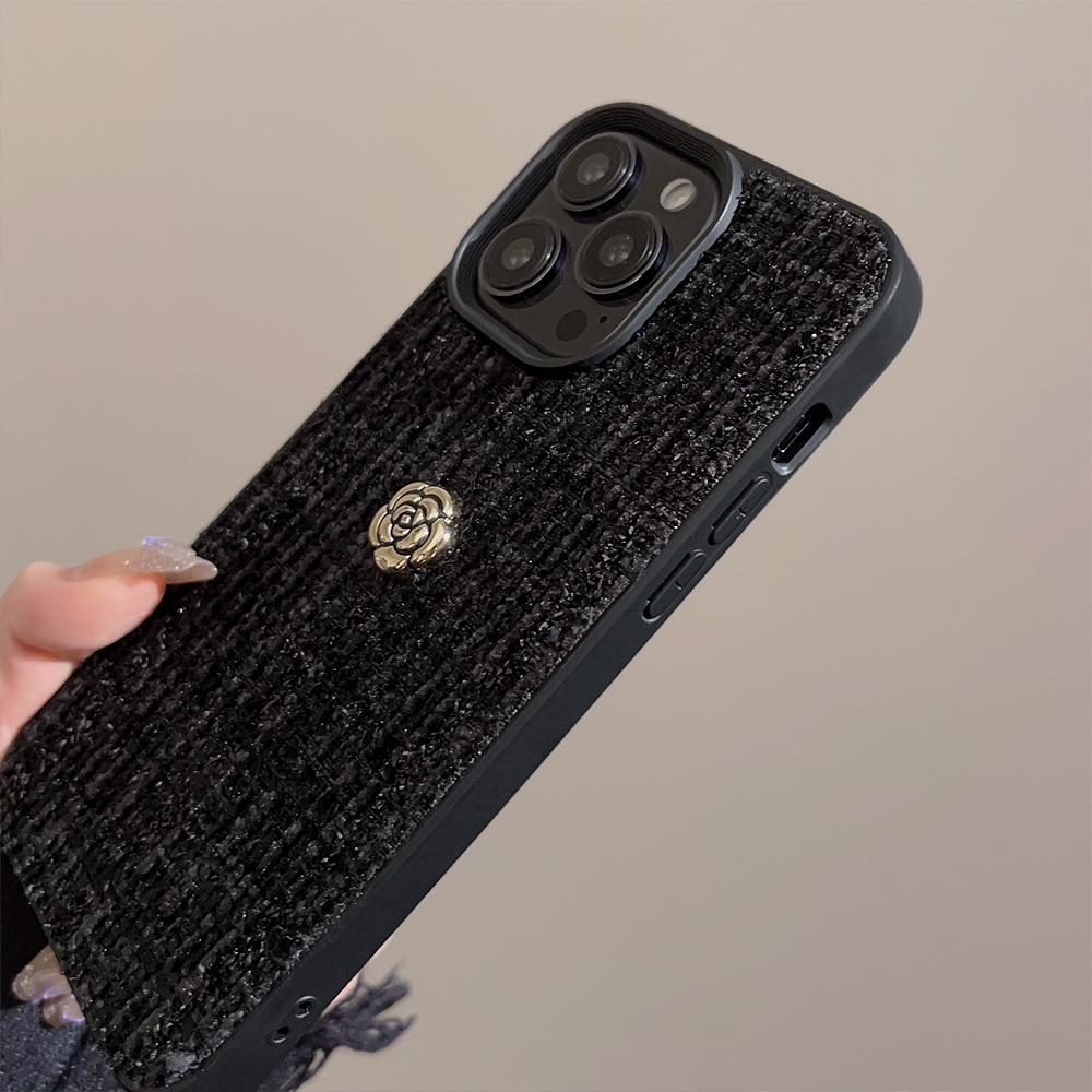 高級3Dゴールデンカメリアフラワー柄スマホケース iPhon - Embroidery Embellishments のレビューと価格