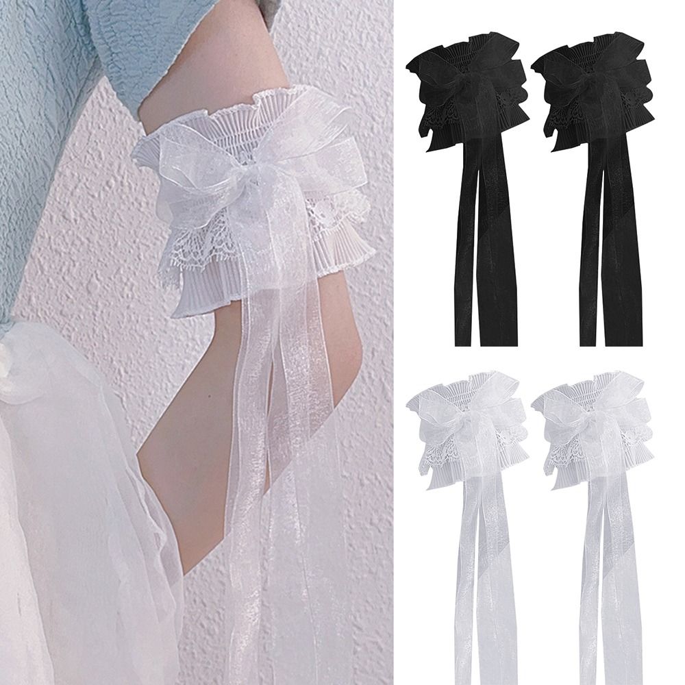 伸縮性のあるフリルレースアームウォーマー、レイヤードウォーマ - Elastic Lace Trim のレビューと価格