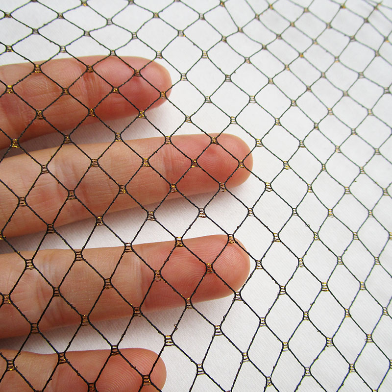 ダイヤモンド格子ブラックネット生地マスカレードベール透明メッ - Crystal Mesh Fabric のレビューと価格