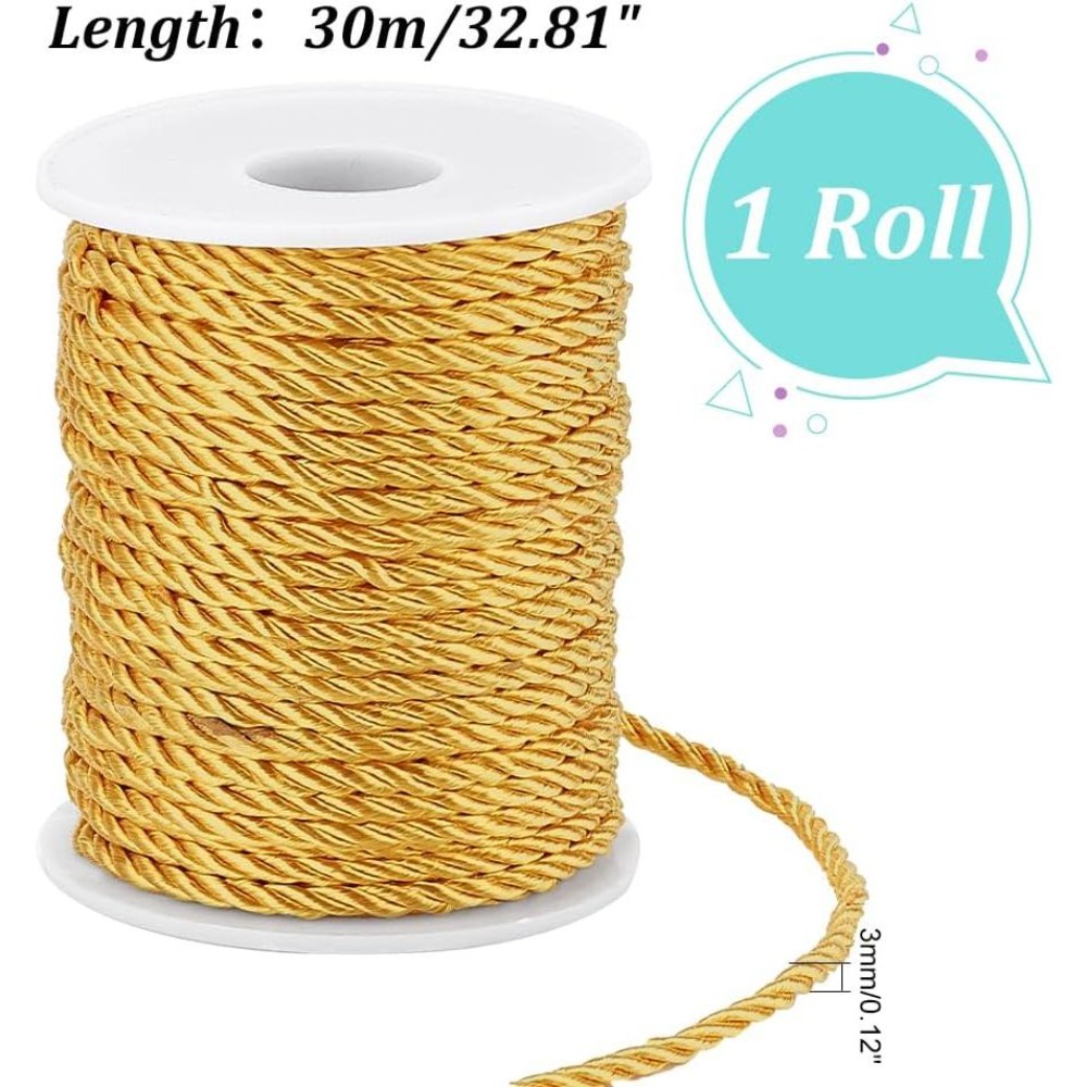 1ロール32ヤードツイストコードトリム3プライ3mmポリエス - Cord Trim Twisted のレビューと価格