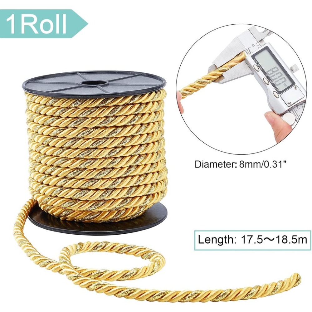 8mmツイストコード 20ヤード 麻紐コード ロープ ソリッ - Cord Trim Twisted のレビューと価格