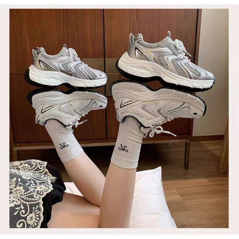 2026 春の女性アンキーダッドスニーカー通気性メッシュプラ - Guipure Lace Panel のレビューと価格