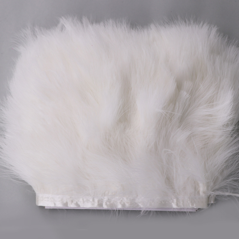 黒白七面鳥の羽飾り8-10cmマラブーフェザーフリンジリボン - Fringe Ribbon Sewing のレビューと価格