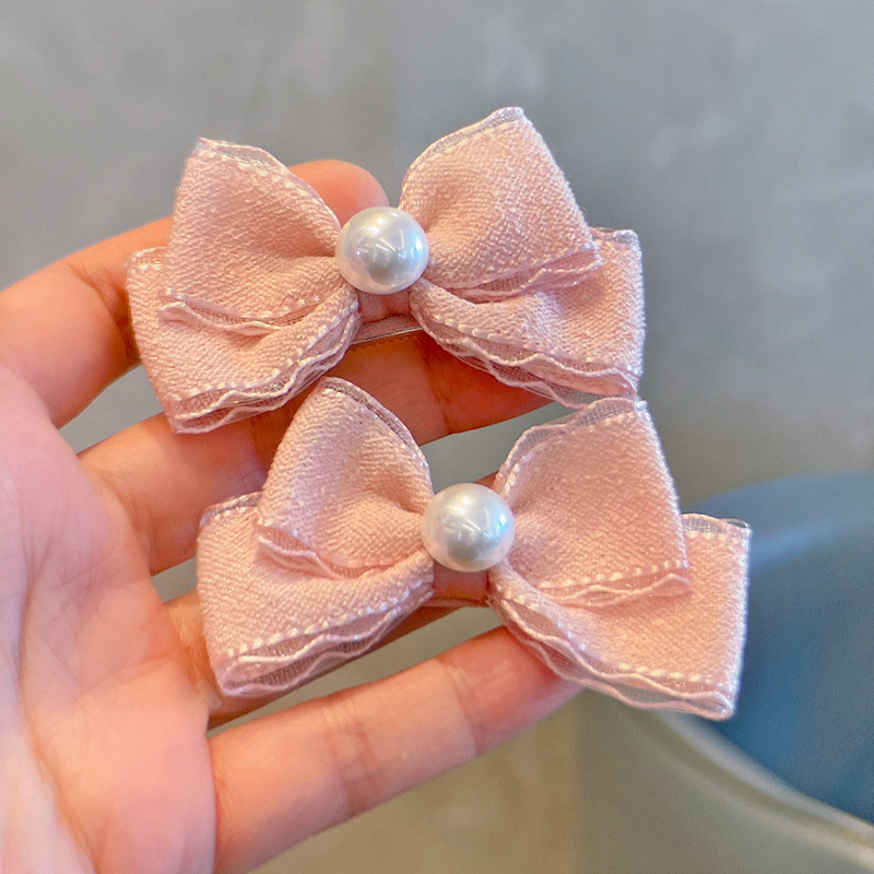 女の子のための弓と真珠のセンターが付いたレースリボン,ヘアア - Lace Ribbon Trim のレビューと価格
