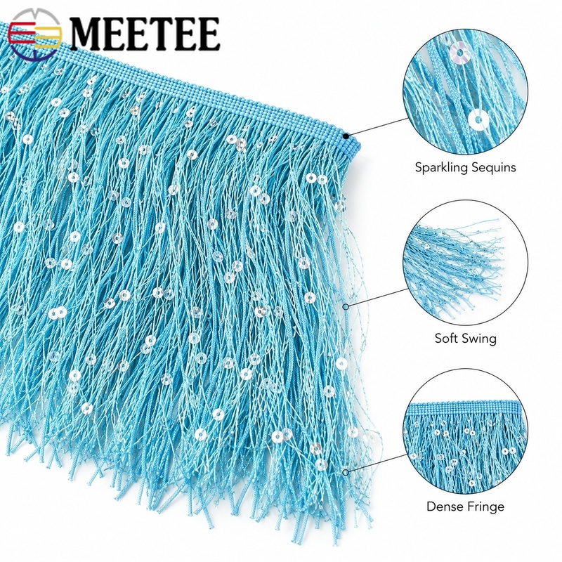 2/5/10メートル 20cm スパンコールフリンジタッセル - Fringe Ribbon Sewing のレビューと価格
