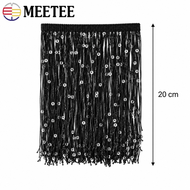 2/5/10メートル 20cm スパンコールフリンジタッセル - Fringe Ribbon Sewing のレビューと価格