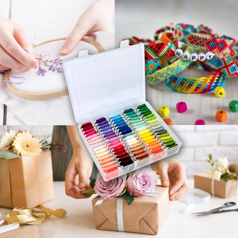 100%コットン刺繍糸キット、収納ケース付き、クロスステッチ - Embroidery Craft のレビューと価格