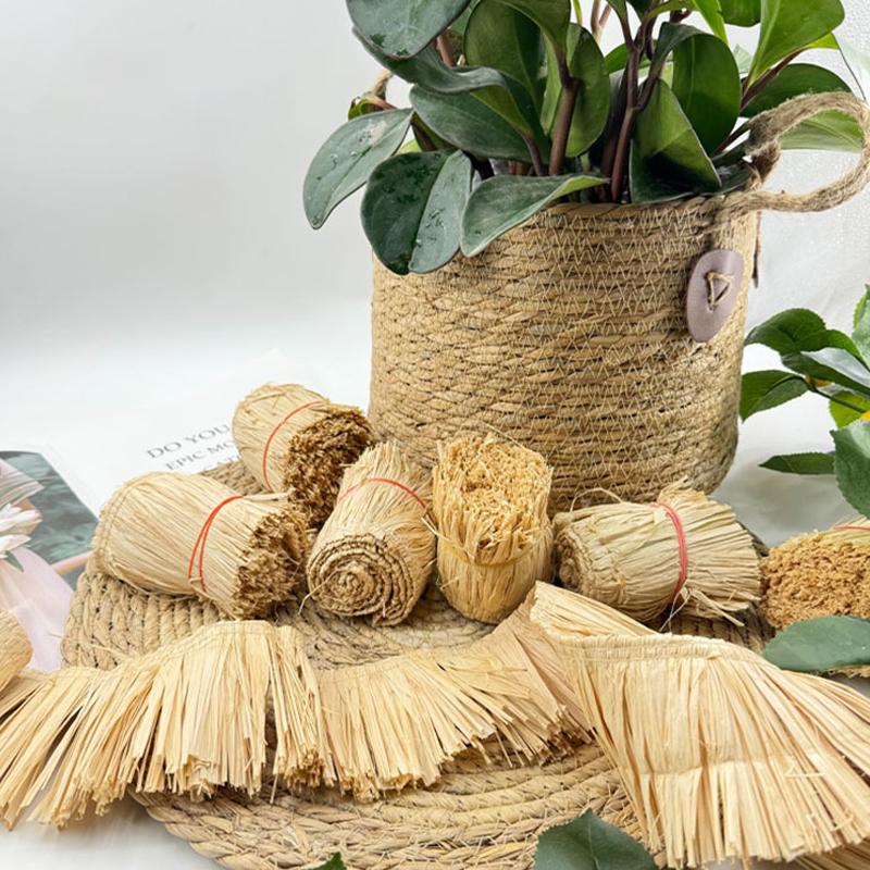 新しい 1 メートルジュートフリンジトリムラフィアわらタッセ - Tassel Fringe Trim のレビューと価格